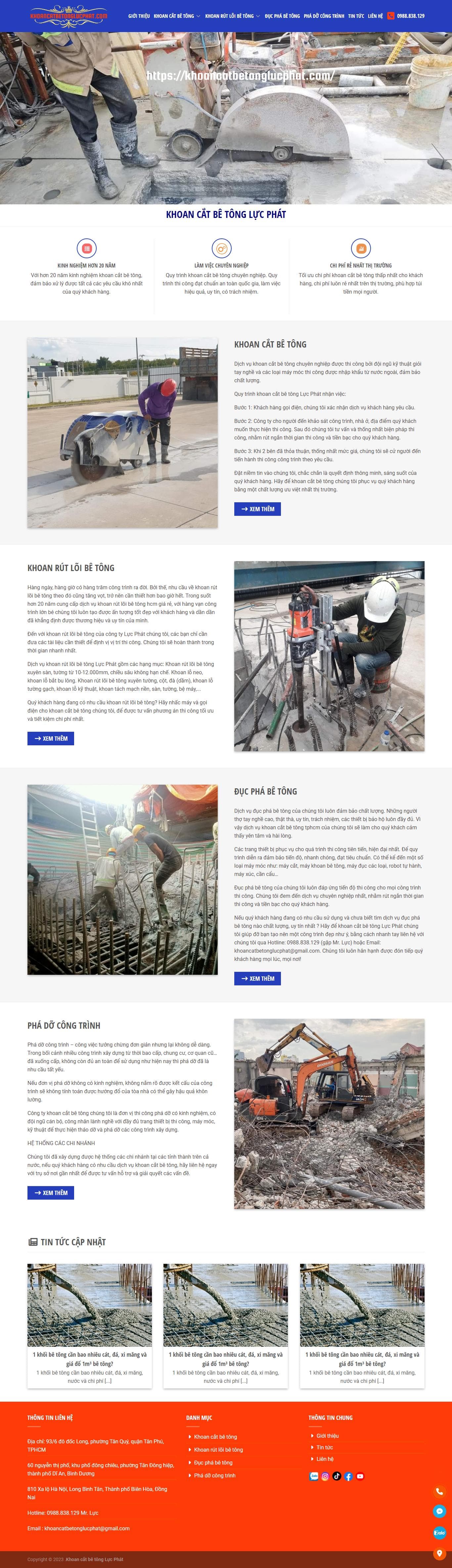 Mẫu website Khoan Cắt Bê Tông